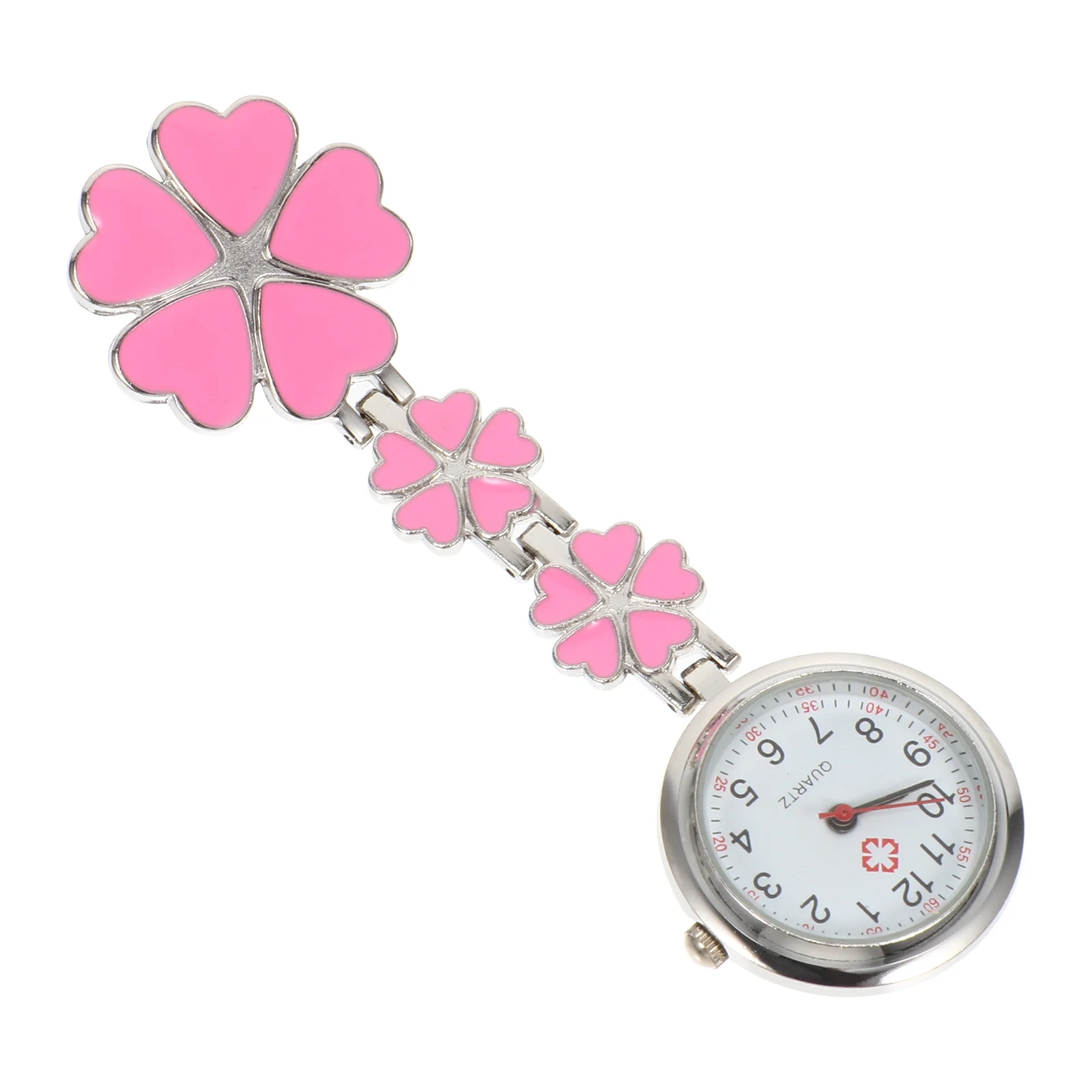 

Nurse Watch for Women Mini Pocket Watch Decorative Hanging Fob Clip Nursing Gift White