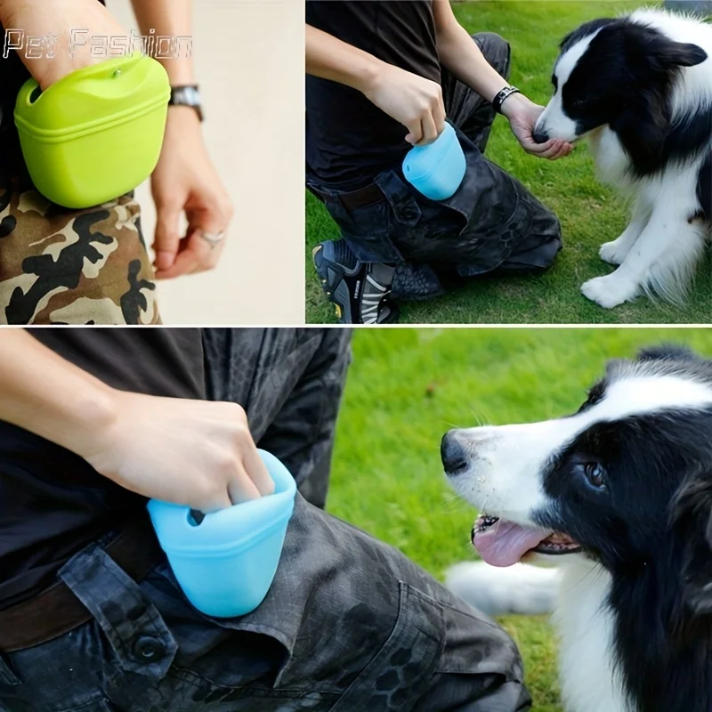 Pet Supplies Silicone Dog Food Bag Outdoor Training Dog Training Waist Bag Waterproof Dog Snack Training Bag