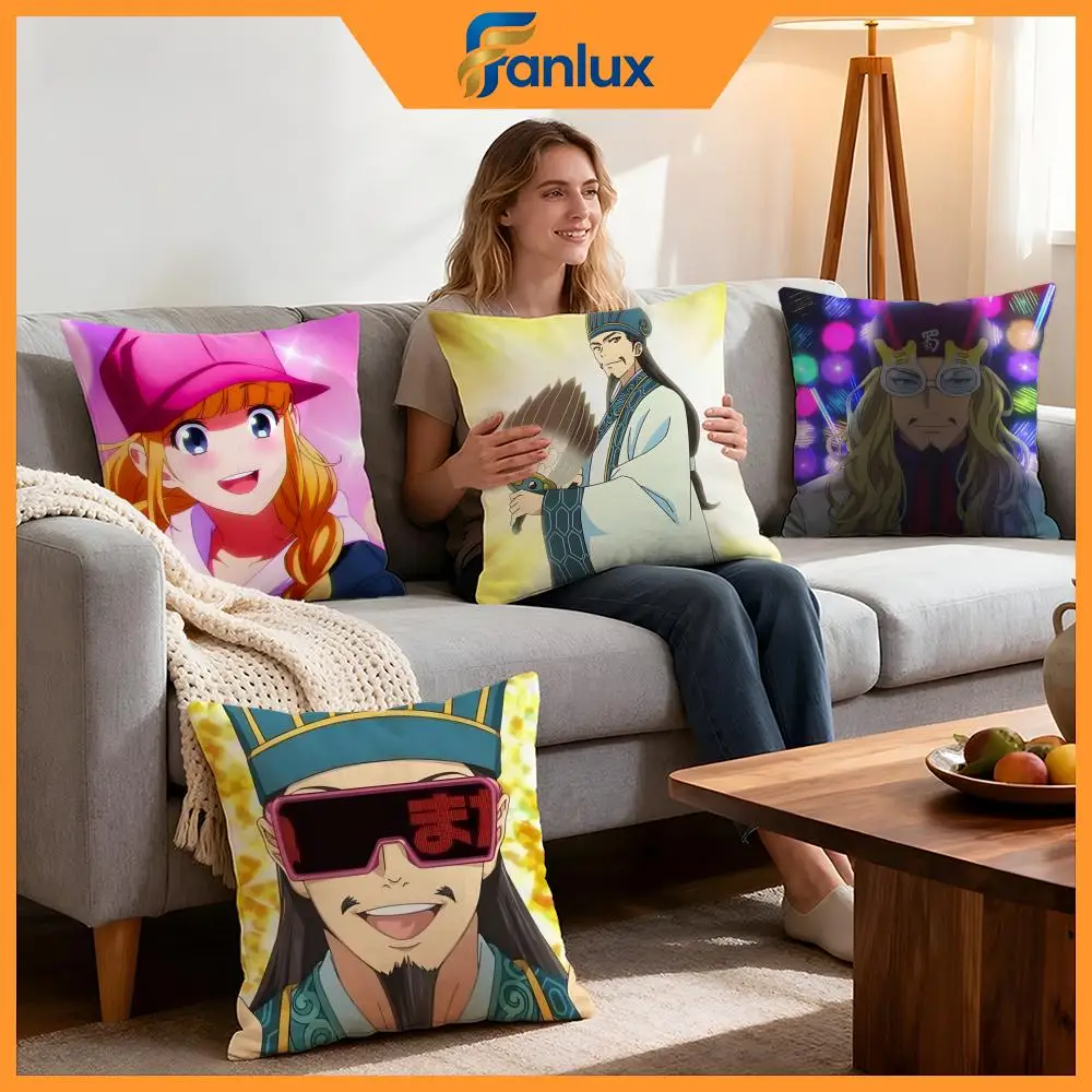 Anime Ya Boy Kongming Cushion Cover 4Pcs Decorative Covers Soft Cushion Case for Sofa Couch Decor 40x40 45x45 Pillowcases