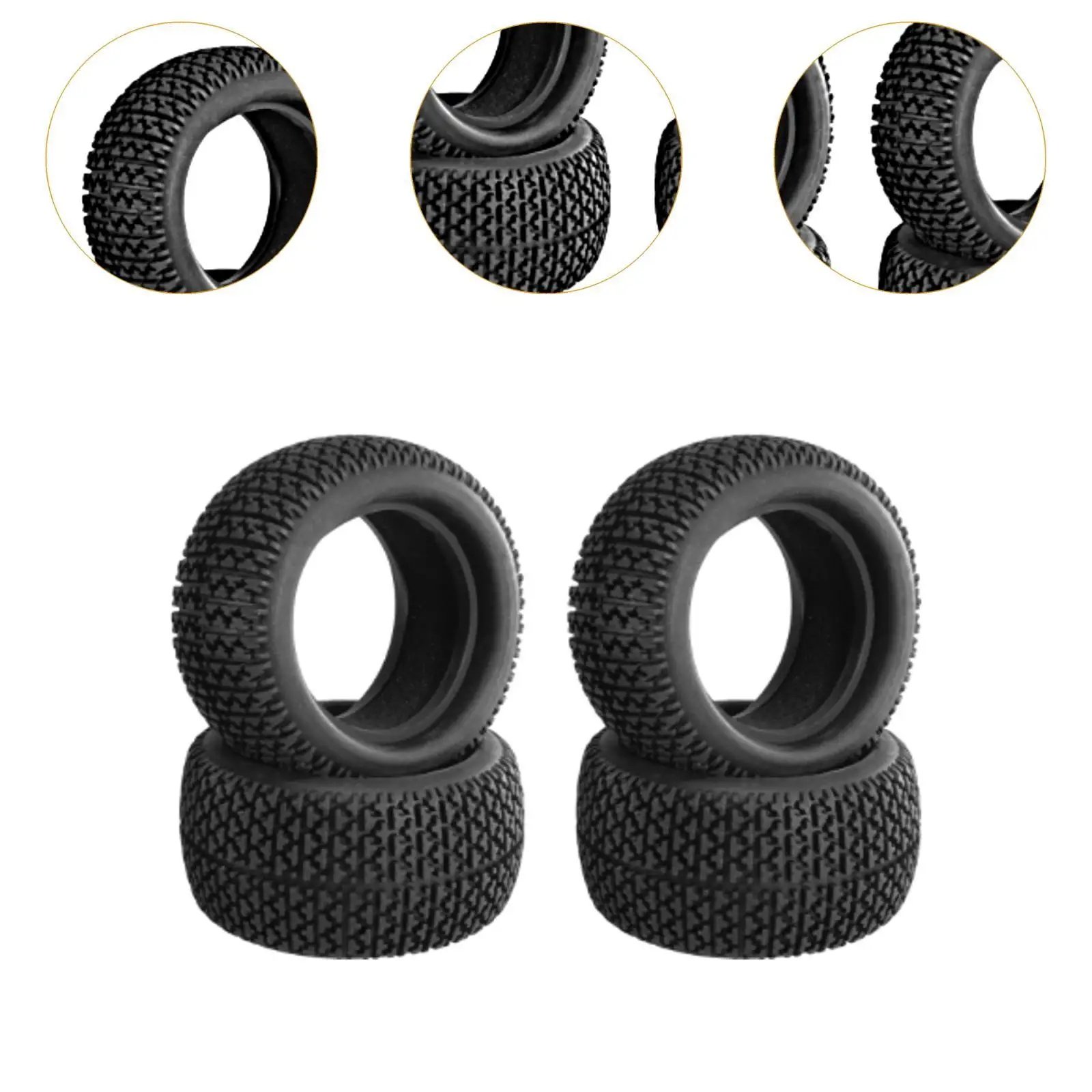 4 قطعة الإطارات المطاطية الناعمة الإطارات ل 1/16 1/12 قطع غيار السيارات العشب الإطارات مجموعة التحكم عن بعد اكسسوارات السيارات #5