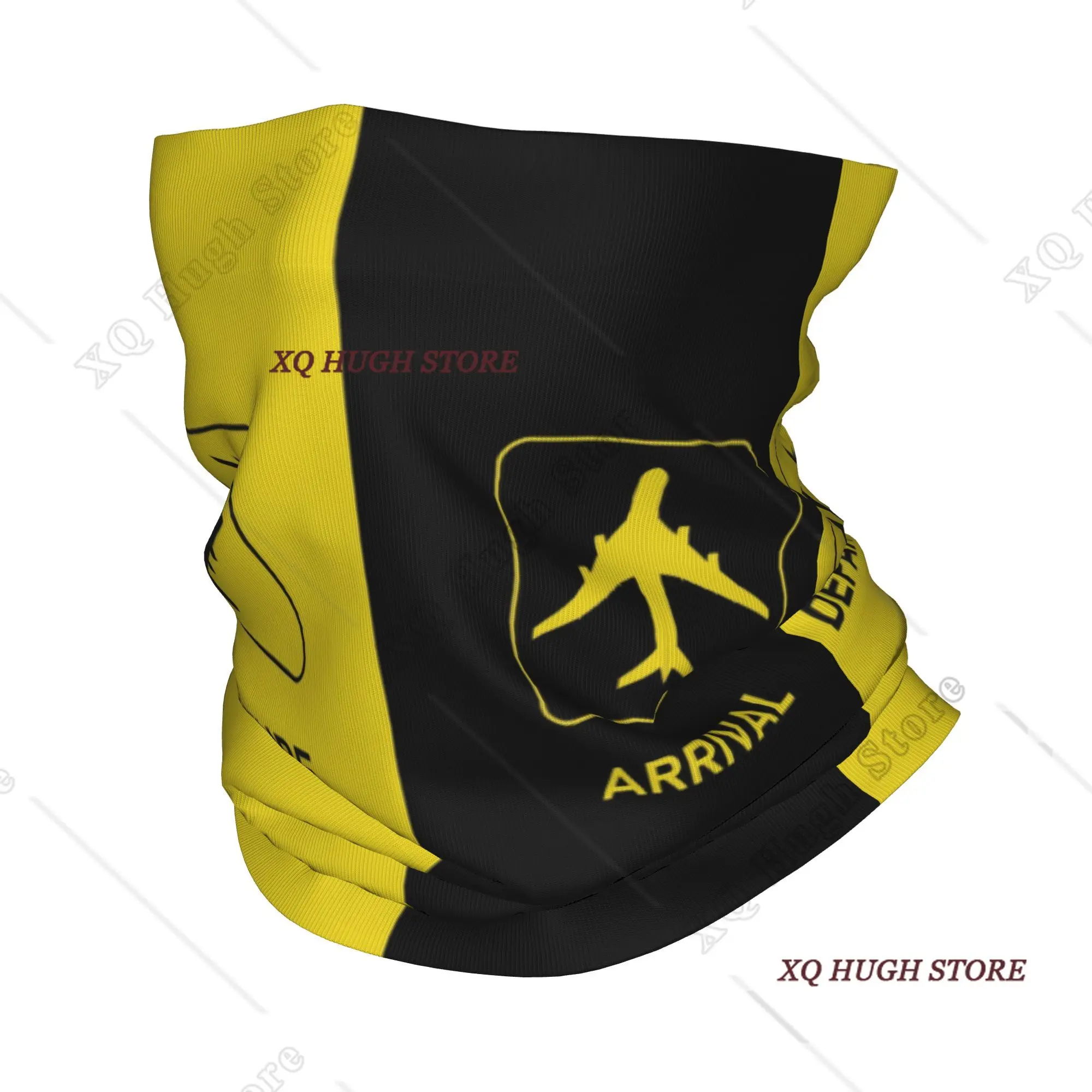

Custom Aviation Arrival Departure Bandana Neck Warmer Men Women Winter Hiking Ski Scarf Gaiter Aviator Airport Plane Face Cover