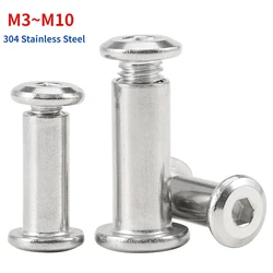 M3 M4 M5 M6 M8 M10 304 Stainless Steel Flat Hex Hexagon Socket Head Furniture Rivet Connector Insert Joint Sleeve Cap Nut