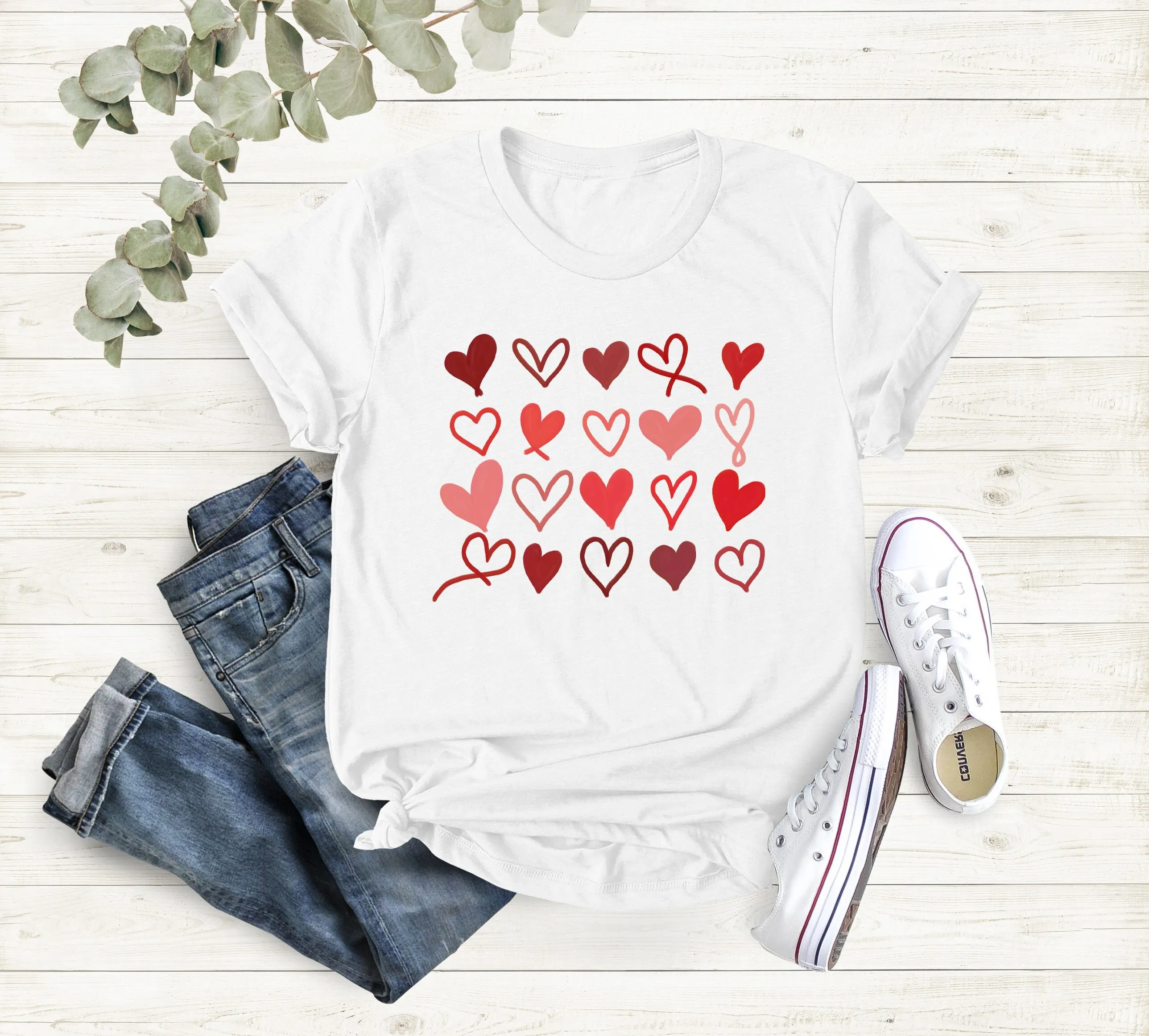 

Футболка HearT на День матери, милая для женщин на День святого Валентина, любовь на День святого Валентина