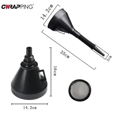 Motorpåfyllningstratt med filter för bil motorcykel lastbil olja bensin påfyllningssil förlängningsrör slangtratt verktyg 8 best sales stor tratt - №6