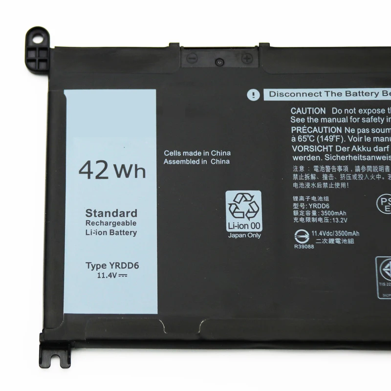 Imagem -03 - Original Yrdd6 Bateria para Dell Latitude 5482 3490 Inspiron 5582 2-em1 15 7570 Vostro 14 3491 P111g P116g 1vx1h 11.4v 42wh