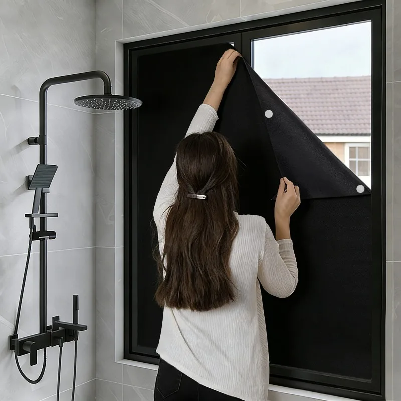 Blackout Curtain Portable Removable Easy Install Self Adhesive Window Shades Privacy Protection For Indoor Home Windows