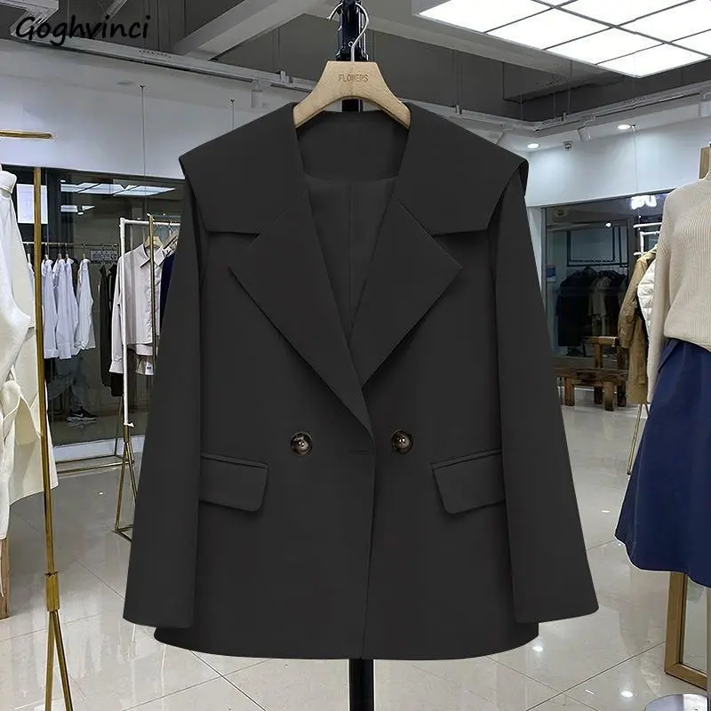 Solid Casual Blazers Women Sailor Collar Fashion Ins Minimalist Kawaii Elegant Office Lady Spring All-match Streetwear Outerwear