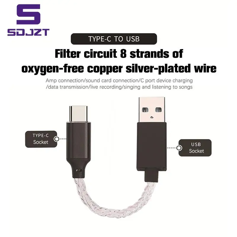 USB Type C To Type C DAC Hifi Adapter Earphone Amplifie Digital Decoder AUX Audio Cable Converter Android OTG Adapter Cable