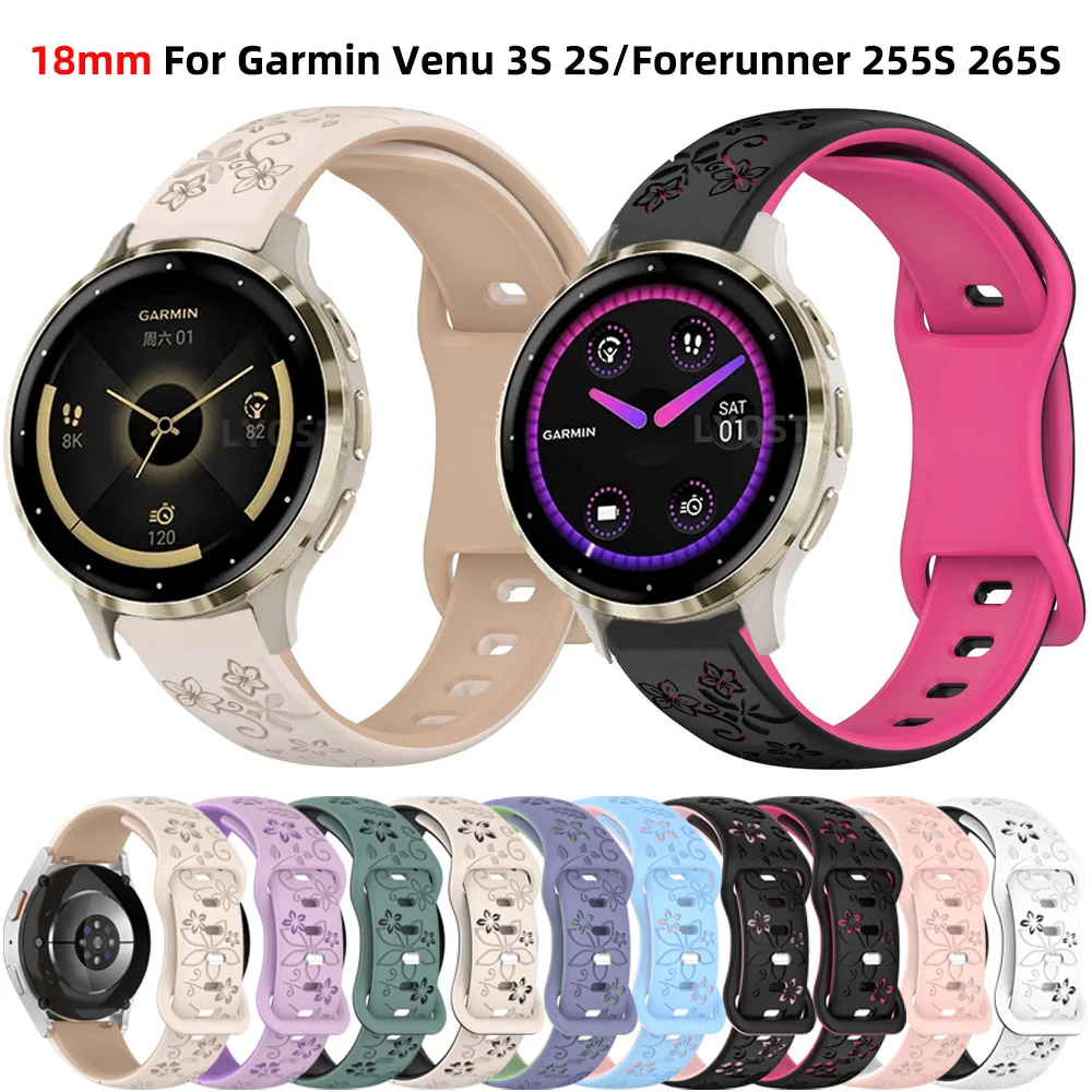 20mm Strap For Garmin Vivoactive 5 3 Engraved Printed Watchband For Garmin Venu 2 Plus/SQ2/Forerunner 165 55 245 645 Watchband