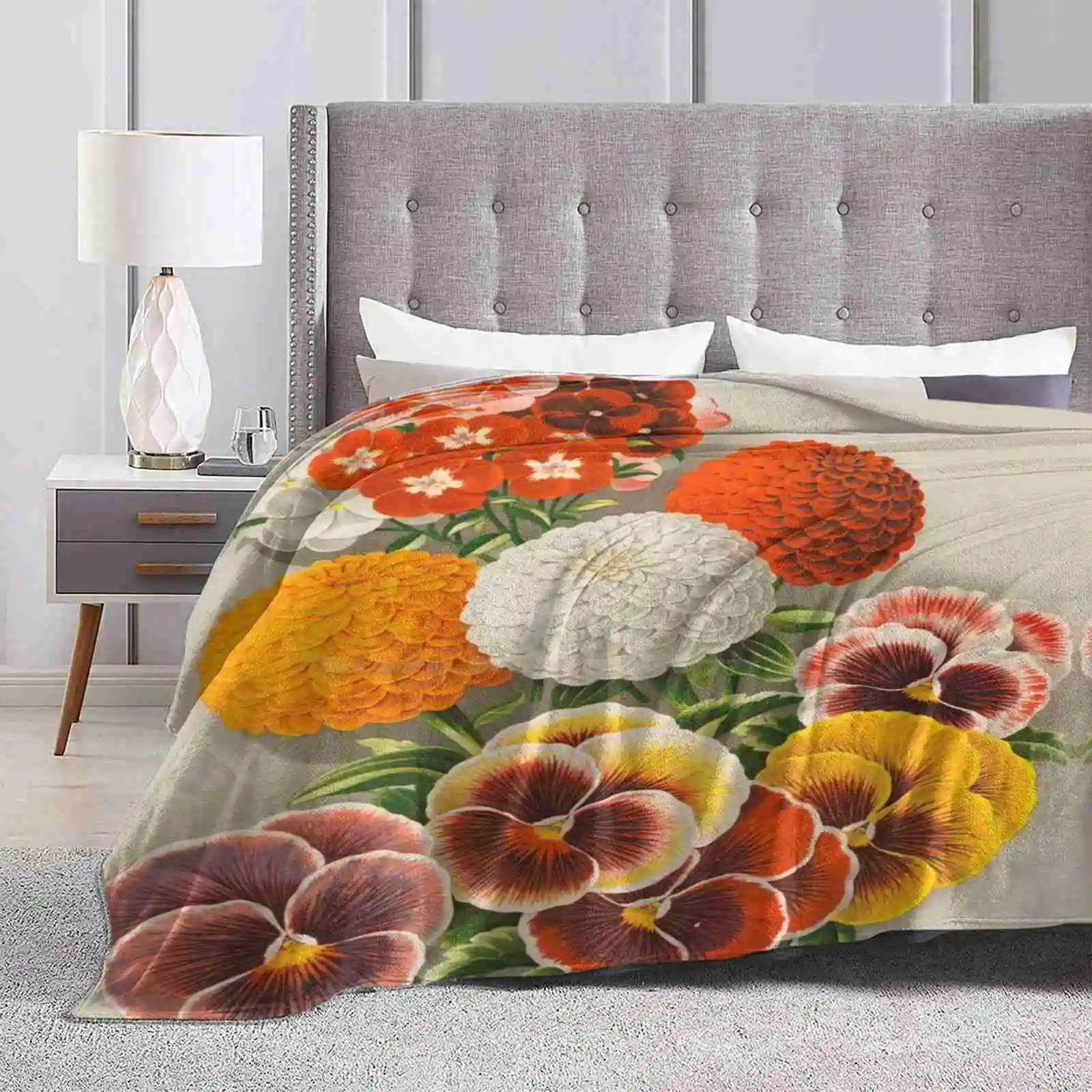 Pansies & Creative Design Comfortable Warm Flannel Blanket