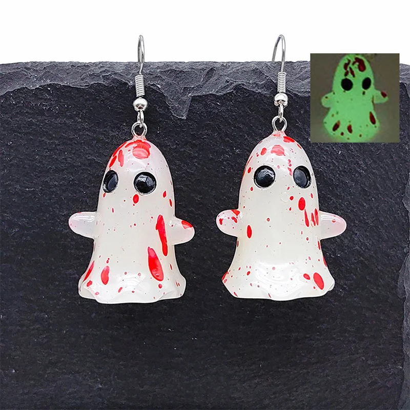 Women's Earrings Trend 2024 Christmas Gifts Halloween Accessories Fashion Jewelry Glow in the Dark New Year's Eve Decorations