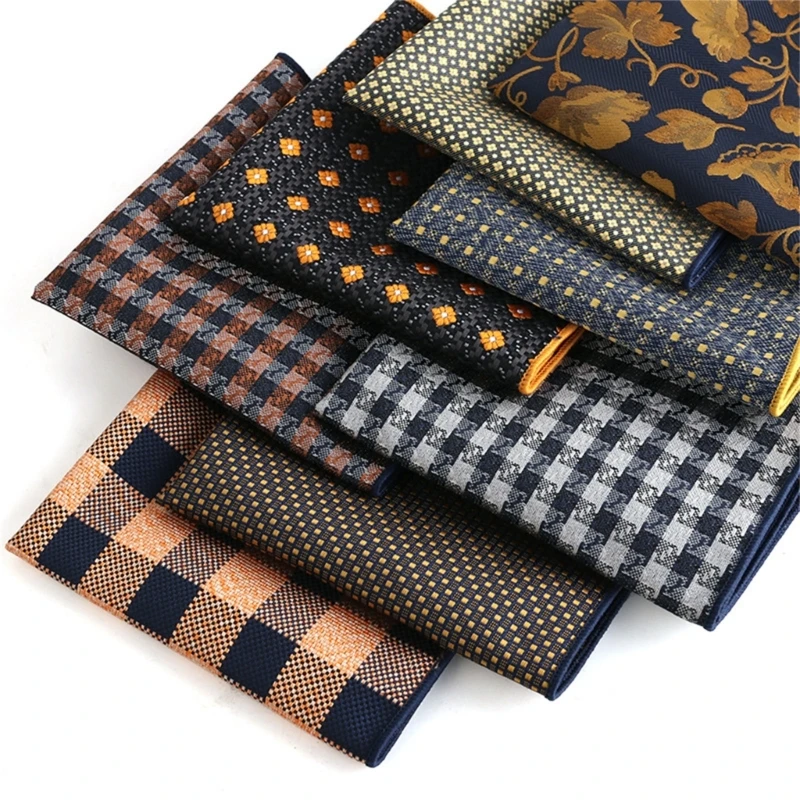 Tartan Khăn Tay Túi Khăn Tay Hankies Nhiều Màu Bandana Độ Thấm Hút Cao Nam Khăn Bỏ Túi