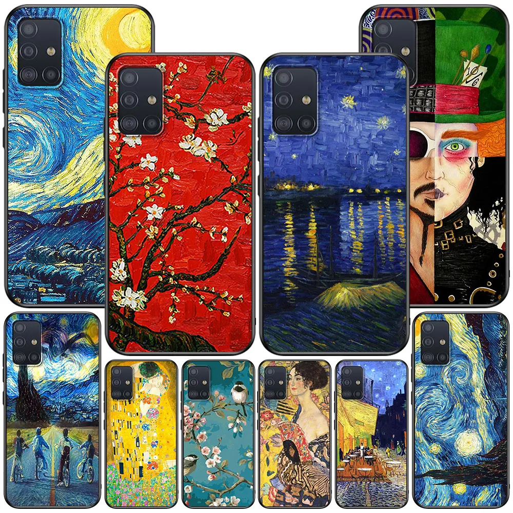 Custodia Starry Night Van Gogh per Samsung Galaxy A53 5G A12 A13 A52 A02s A22 A51 A54 A11 A13 A32 A52s A72 A03s Cover per telefono in Silicone