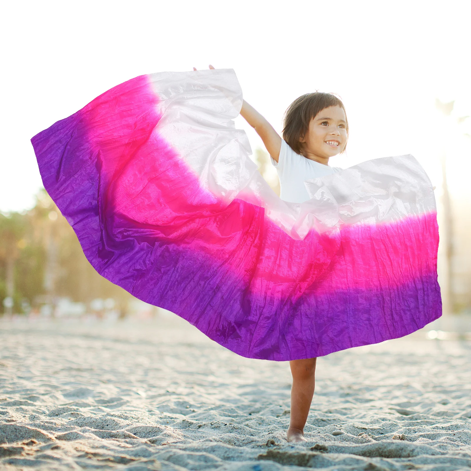 وشاح الرقص للعب المتدرج النابض بالحياة، وشاح حريري ناعم مثل المواد لأنشطة الحركة، وإكسسوارات الرقص #5