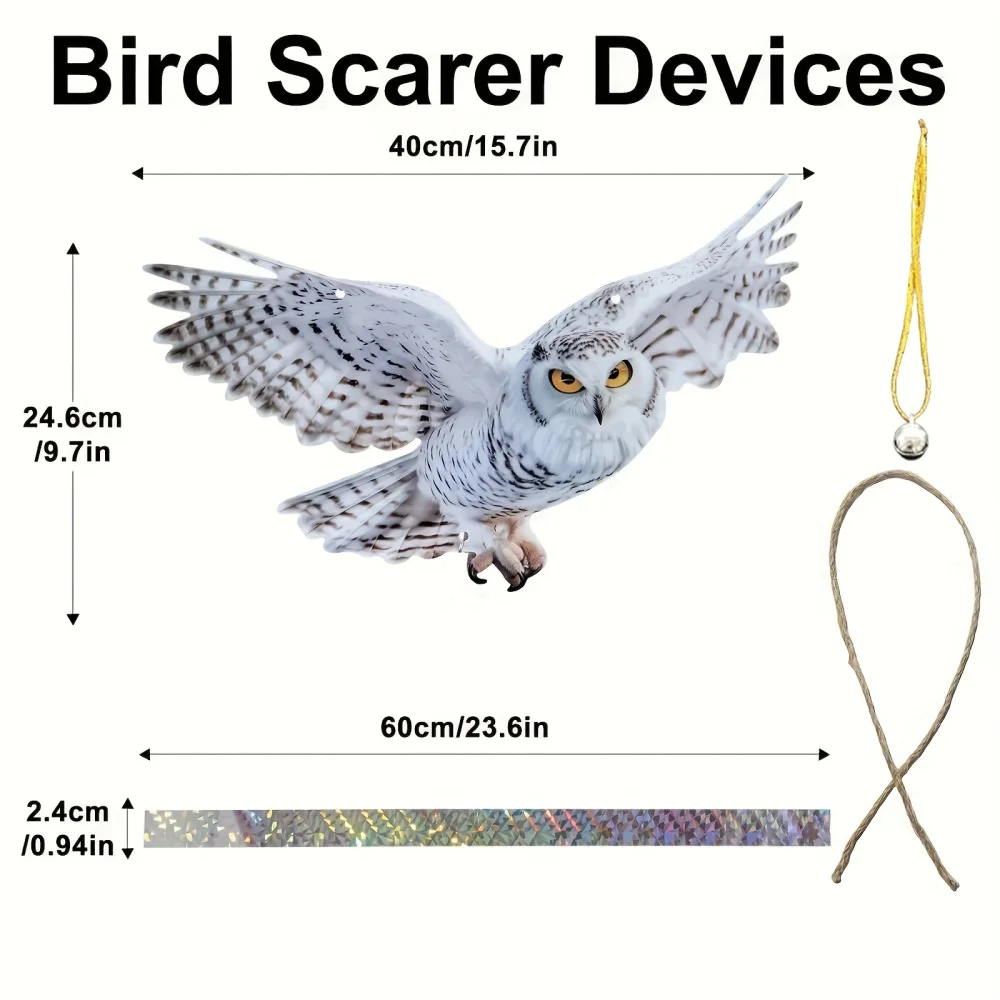 Realistic Eagle Hanging Ornament Acrylic Garden Decor Bird Repellent Outdoor Backyard Sculpture Lawn Pendant