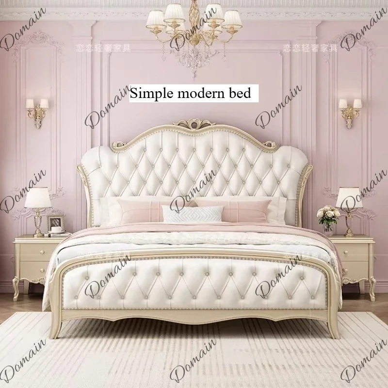 Cama para niñas, estilo francés, con estructura de madera y soporte para las patas, sin colchón, con espacio de almacenamiento, tamaño individual o matrimonial, muebles para el hogar.