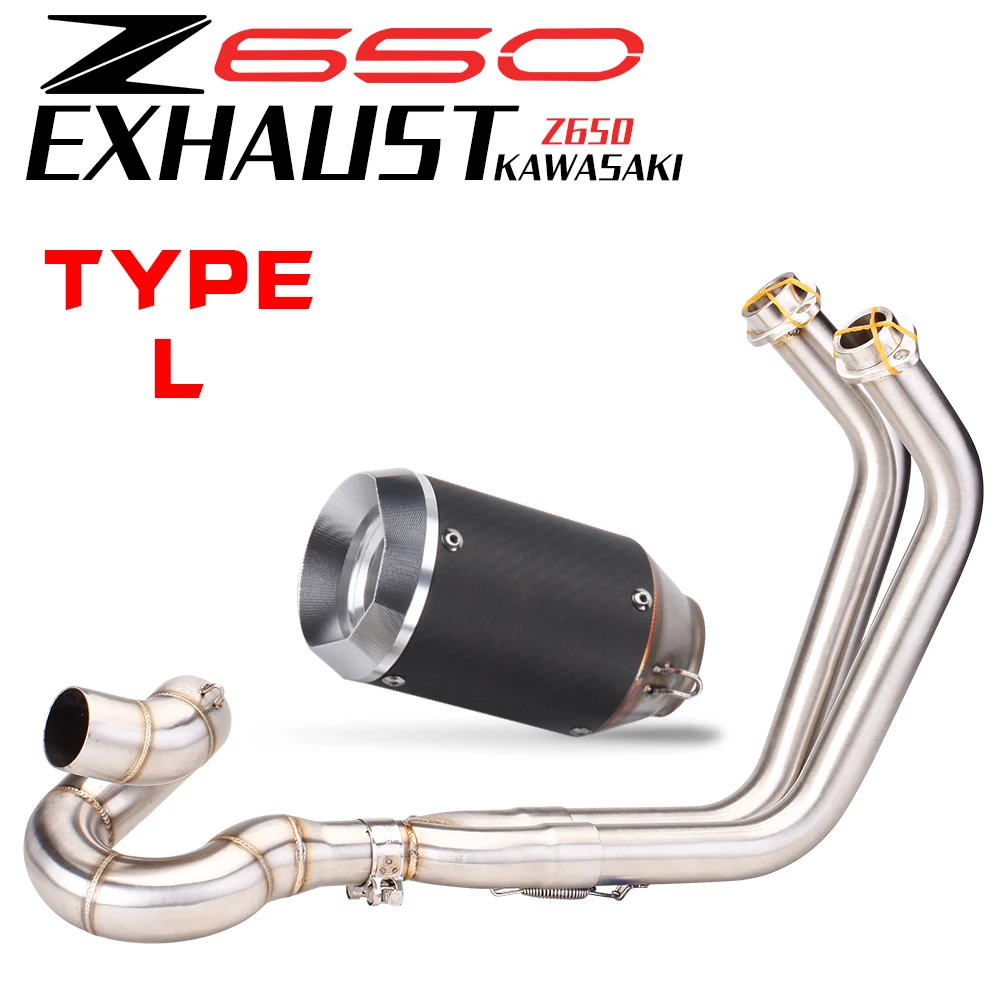 

Full System Fit For Z/Ninja650 Z650 Ninja650 2017-2022 Motorcycle Stainless Steel Exhaust Pipe Muffler Header Pipe 51mm
