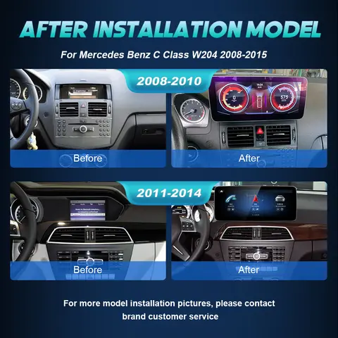 Android 14 Trådlös Carplay För Mercedes Benz C-Klass W204 2007-2015 Bilmultimediaspelare Pekskärm 4G LTE 5G WIFI Radio GPS 10 best sales Mercedes 204 - №10