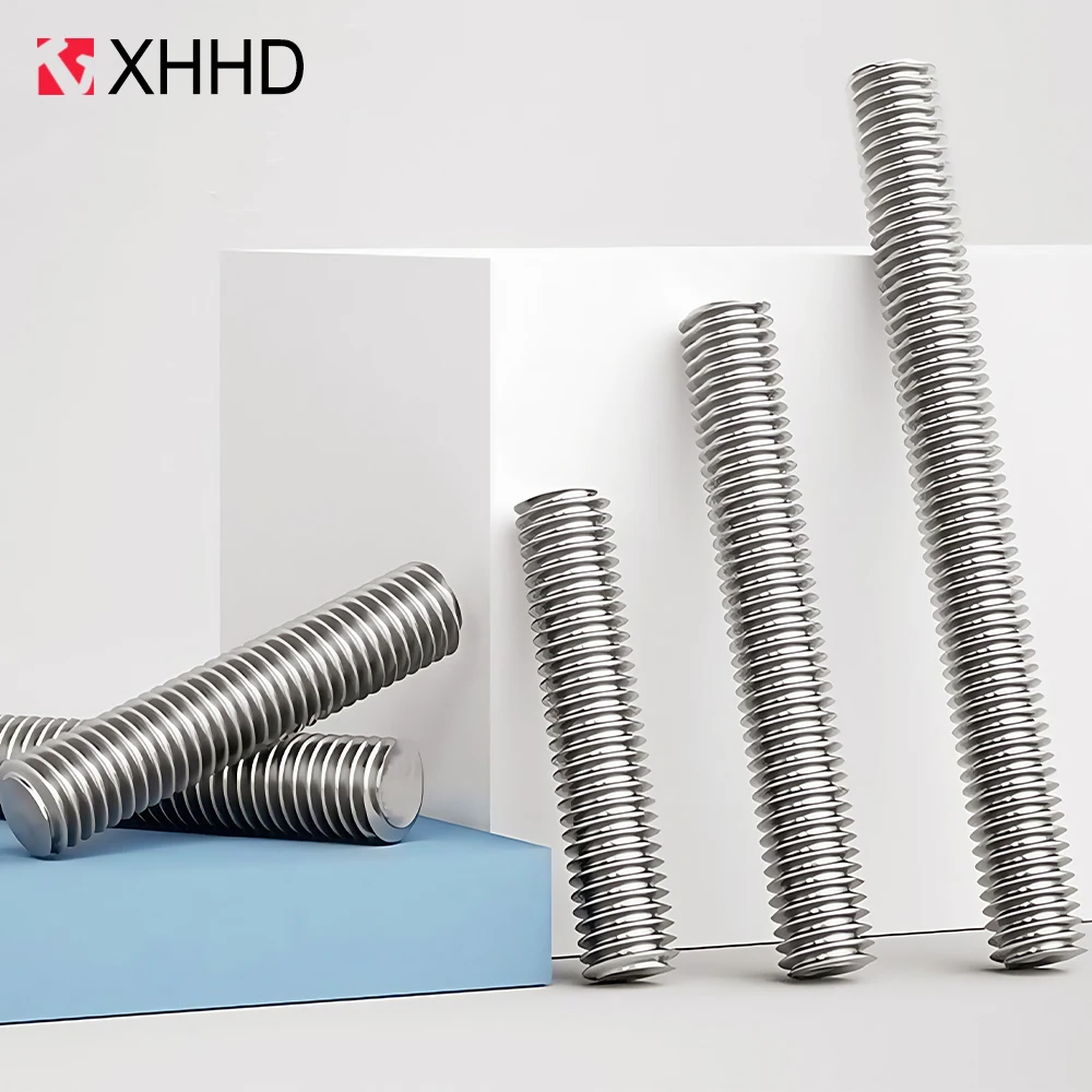 Full Threaded Rod Bolt M3 M4 M5 M6 M8 M10 M12 M14 M16 304 Stainless Steel Fully Metric Headless Bolt Thread Stud Rods Screws