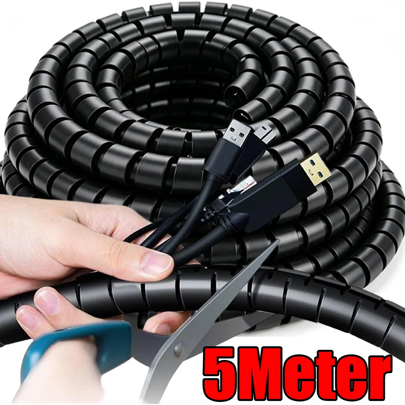 Flexible Spiral Cable Wire Wrap Computer Cord Management Winding Tube Cable Protection Sleeves Office Wire Organizer Cover