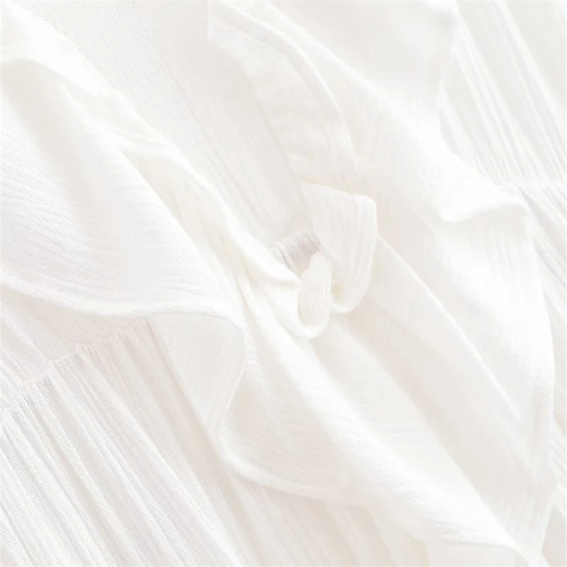 KEYANKETIAN 2025 Summer New Tiered Ruffles Decoration Mini Dresses Fashion Sexy Women's Low-cut V-Neck Sleeveless Viscose Dress