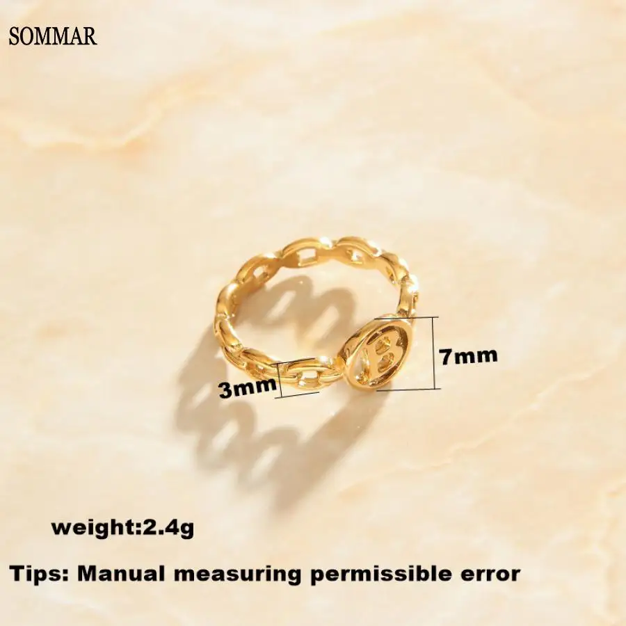 Sommar Hot New Fashion Gold Color Size 6 7 8 9 Maiden Rings for Women 2026 Openwork Letter B Prices in Euros Fine Jewelry Gifts
