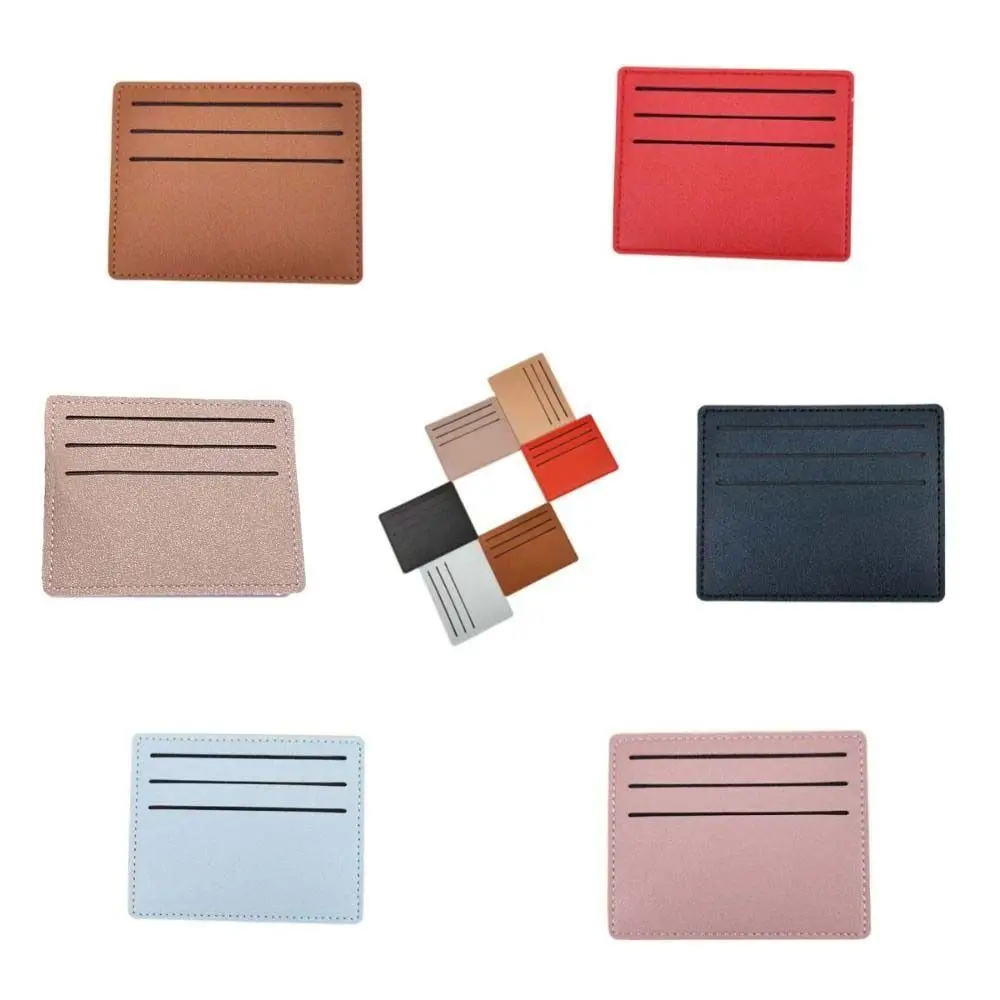 Solid Color PU Leather Card Holder Korean Style Multi-position ID Credit Card Case Buse Card Case Handbag Short Card Bag Travel