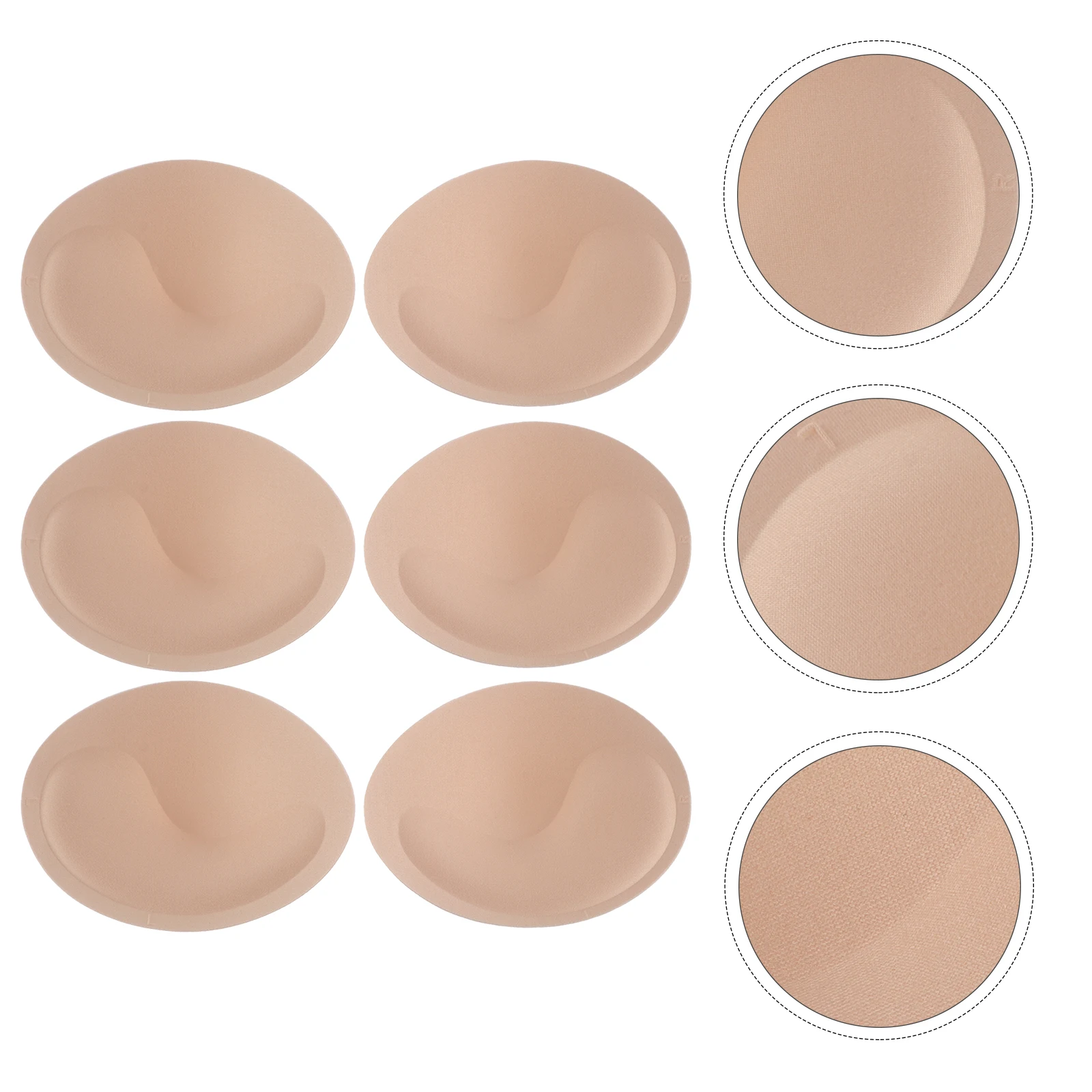 

3 Pairs L Size Skin Color Bra Chest Pad Inserts Yoga Sports Sponge Milk Silk Knitted Fabric Liners Padded Bra