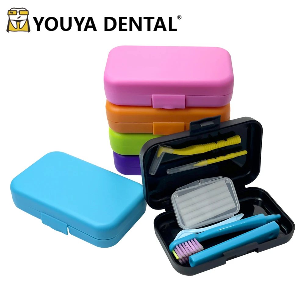 Caja de cuidado de limpieza Dental, Kits de higiene bucal de ortodoncia de viaje portátiles, cepillo de dientes desmontable, estuche de almacenamiento de cepillo Interdental, 1 Juego