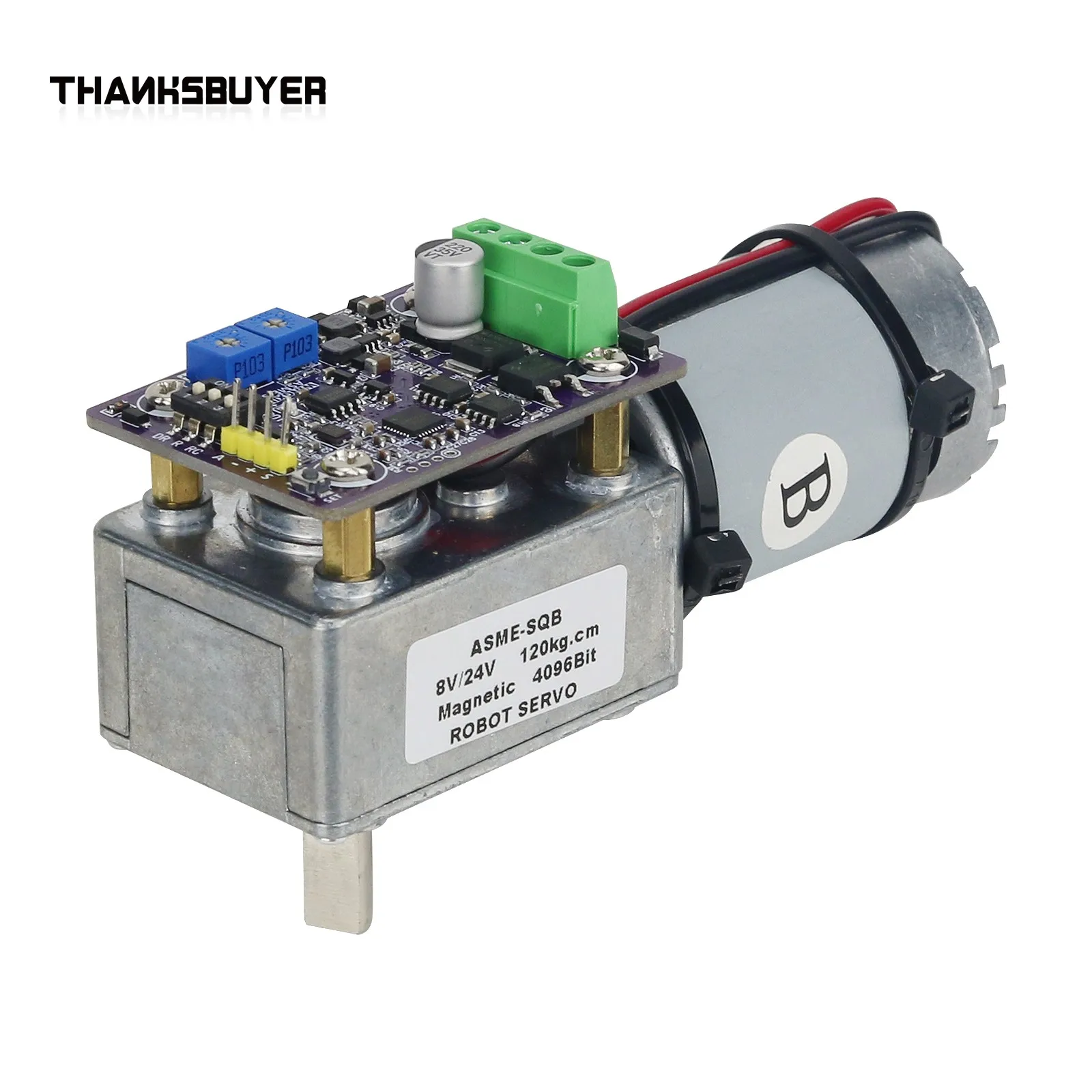 WINGXINE ASME-SQB Worm Gear Servo 360° Magnetic Encoder Servo for Robot Arm Valve Control