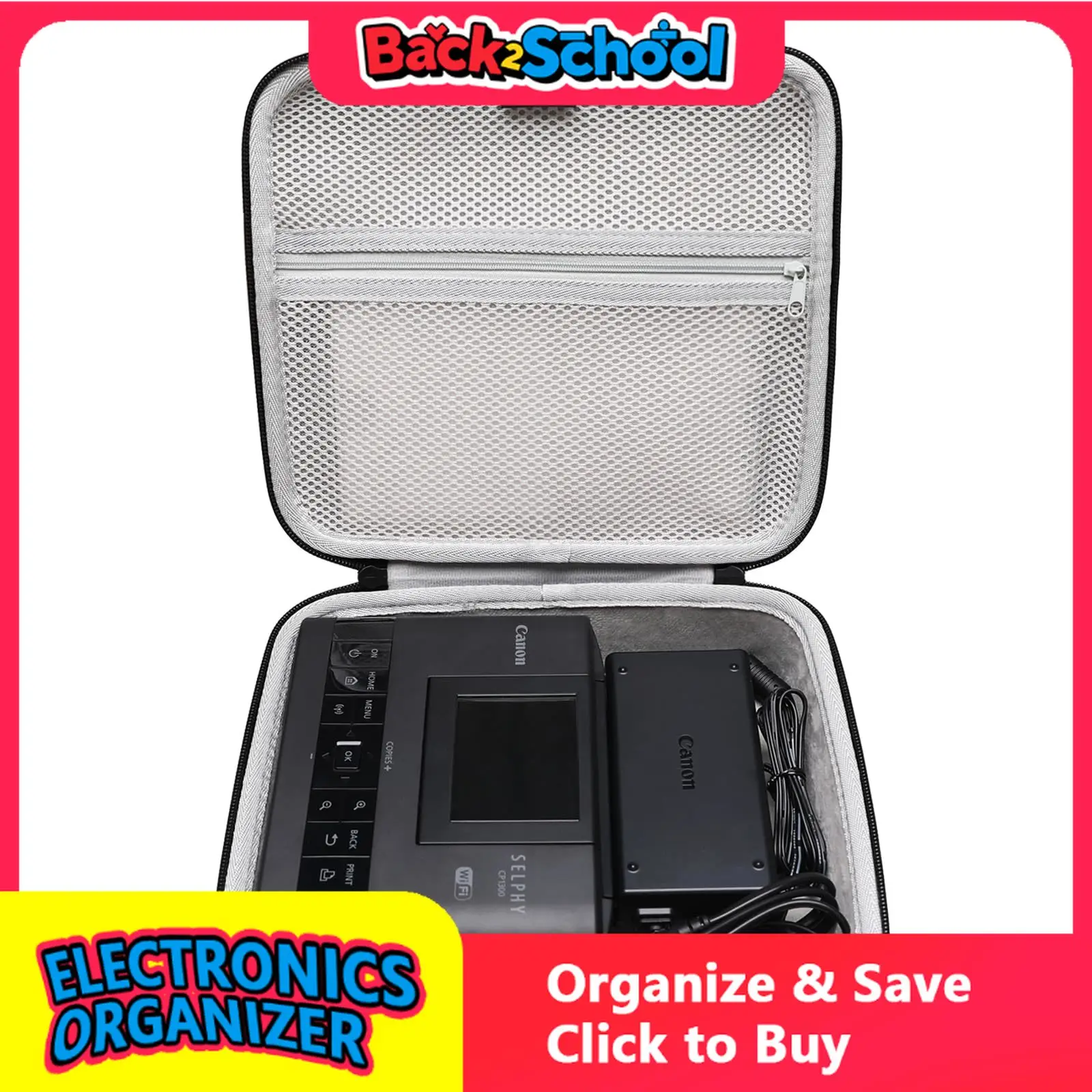 

EVA Hard Case for Canon SELPHY CP1500 CP1300 CP1200 Compact Photo Printer Protective Storage Bag(only bag)