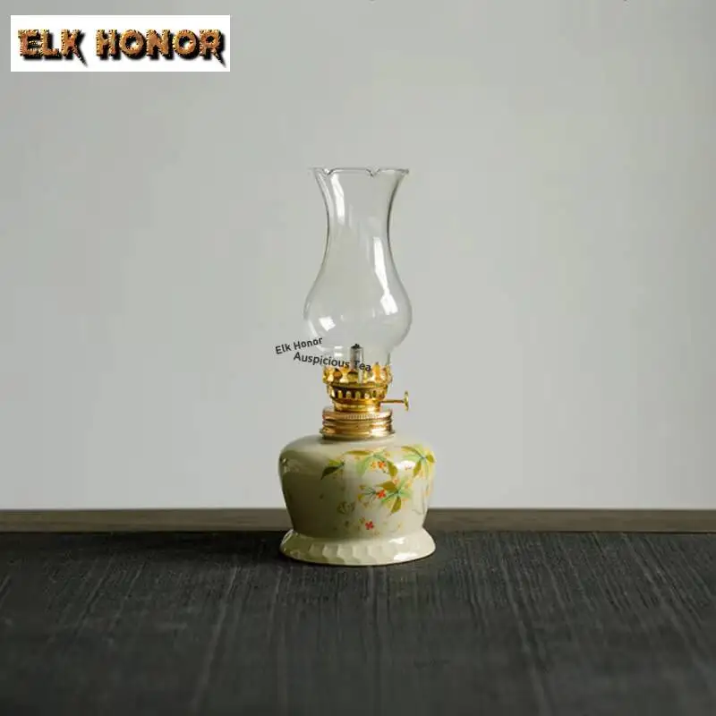 ZAEYORIA Hand-painted Osmanthus Butter Lamp Handmade Scented Aromatic Candles Candle Lights Teaware Home Decorations Ornaments