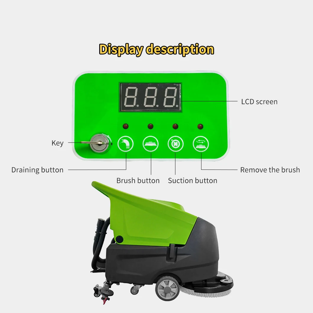 المشي الكهربائي التجاري خلف معدات تنظيف أرضية الغسيل لمبنى مكاتب مستودع ورشة العمل #4