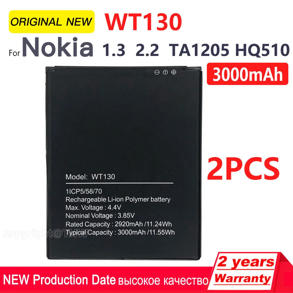 Original NEW WT130 3000mAh 11.55WH 3.85V Battery For Nokia 2.2 HQ510 Batteries Smart Phone Replacement Batteri +Tracking Number