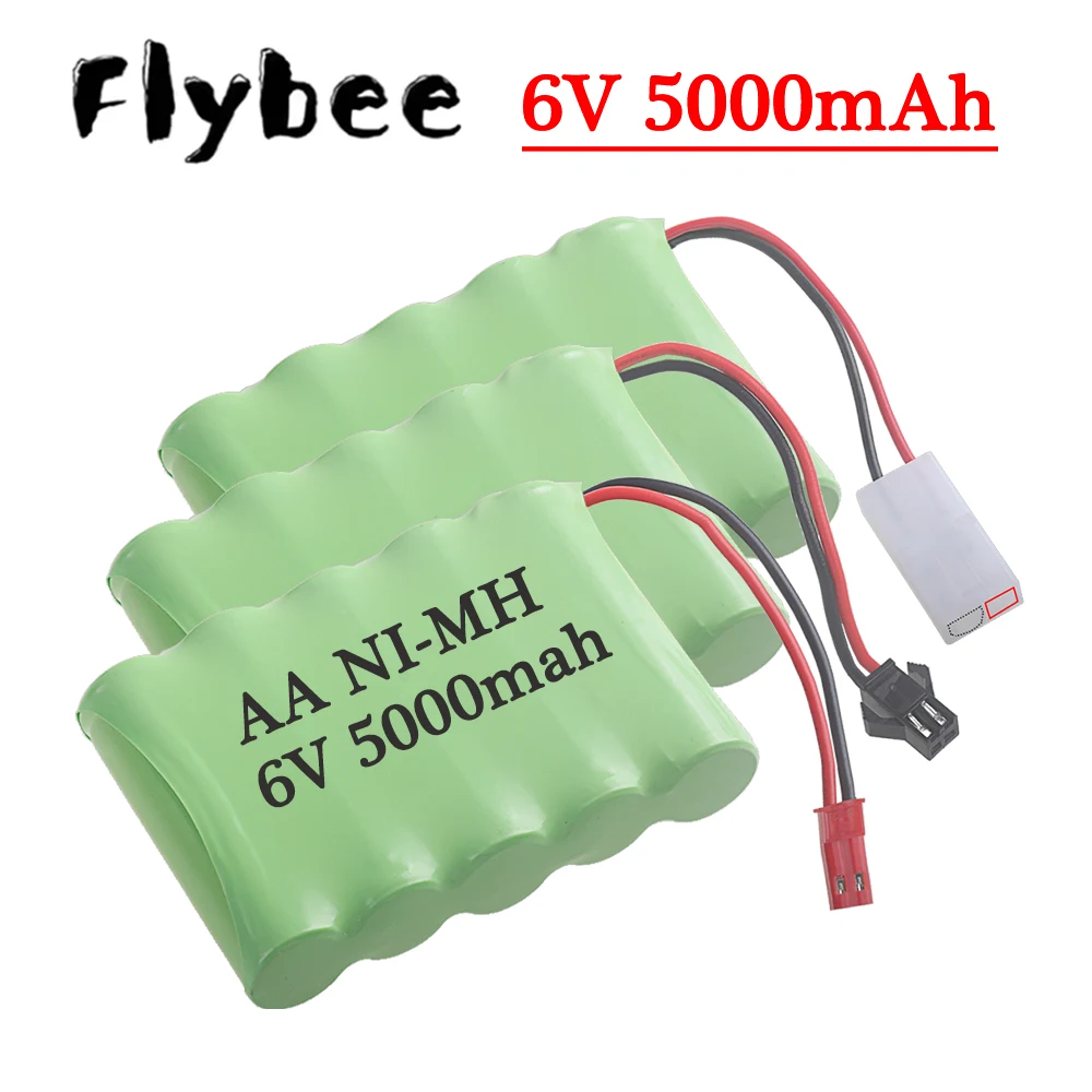 Upgrade 6V 5000mah NiMH Battery For Rc Toy Cars Tank Truck Robots Guns Boats Parts AA Ni-MH 6v Rechargeable Battery Pack 2400mAh