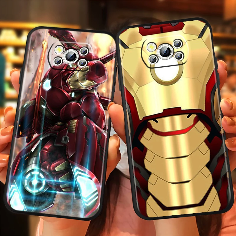Marvel Hero Logo Anime For Xiaomi Mi Poco F5 F4 F3 X6 X5 X4 X3 M6 M5 M5S M4 M3 C65 Pro GT NFC 5G Black Soft Phone Case image 2