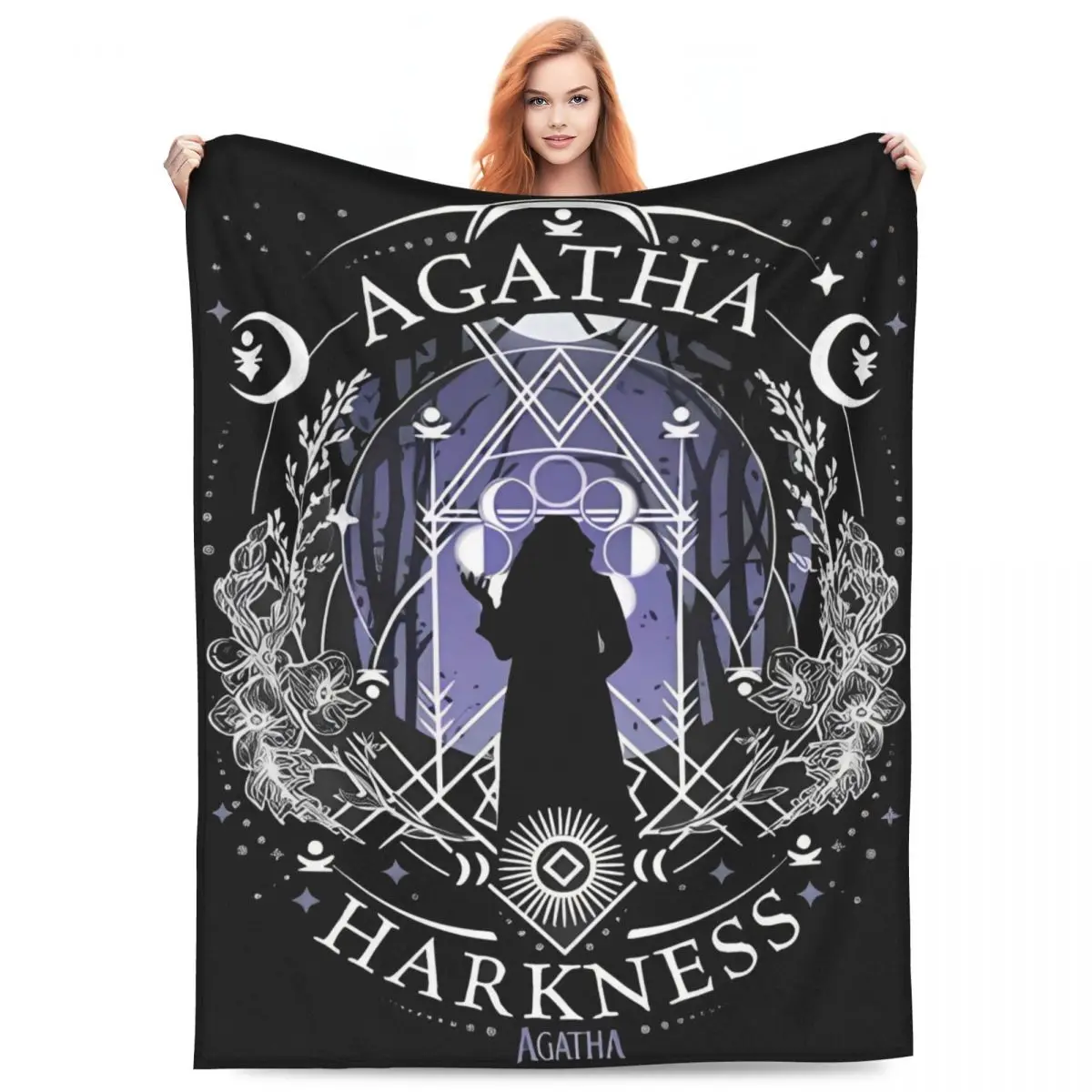 Agatha Harkness Superhero Flannel Blankets Agatha All Along Awesome Throw Blankets for Home Hotel Sofa 125*100cm