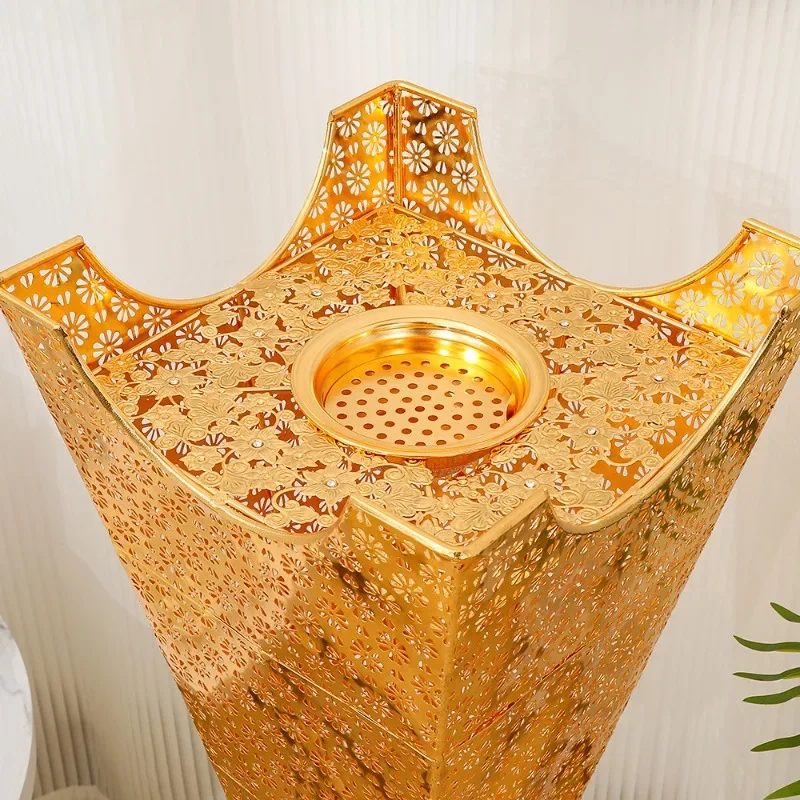 Nordic Church Incense Burner Aromatherapy Table Golden Four-cornered Incense Burner Classical Creative Home Decorations JJ658