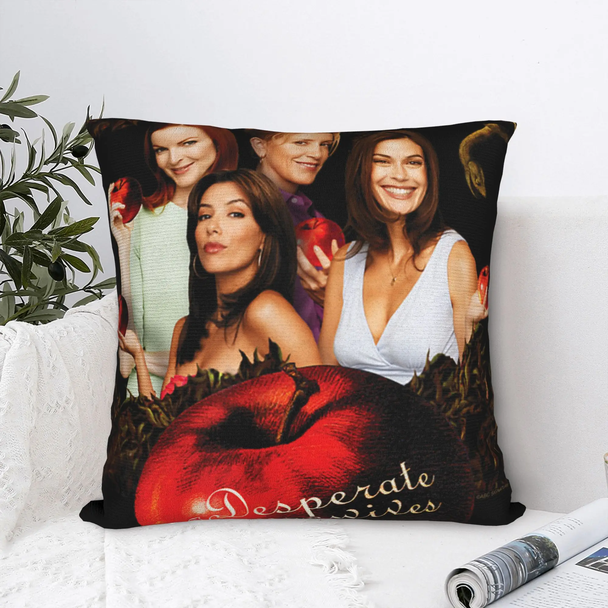 Soft Desperate Housewives TV Show Pillowcase Fabric Cushion Cover Decorations Susan Lynette Bree Throw Pillow Case Cover Zipper