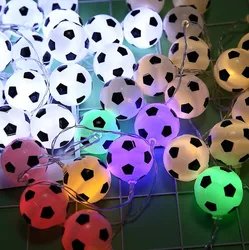 10 LEDs Football String Lights DIY Soccer Accessories Atmosphere for Bar Club Party Decoration Fans Supplies