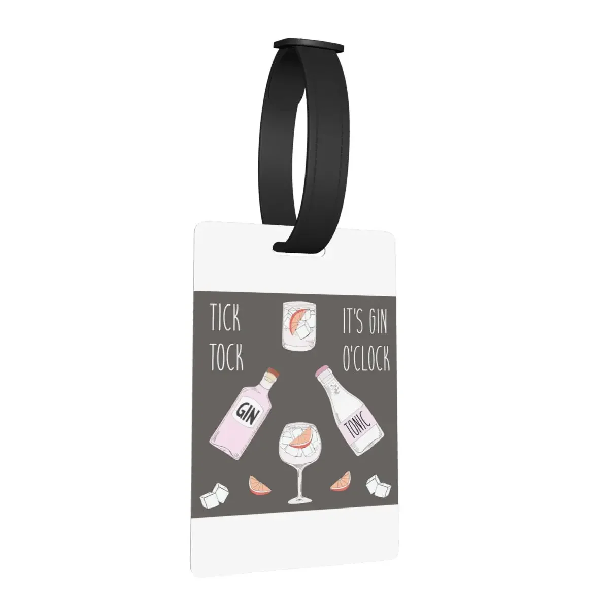 

Gin O'clock Gin Lover Gi Багажные бирки Аксессуары для чемоданов Дорожная мода Багаж Посадная бирка Держатель этикетки ID Имя Адрес