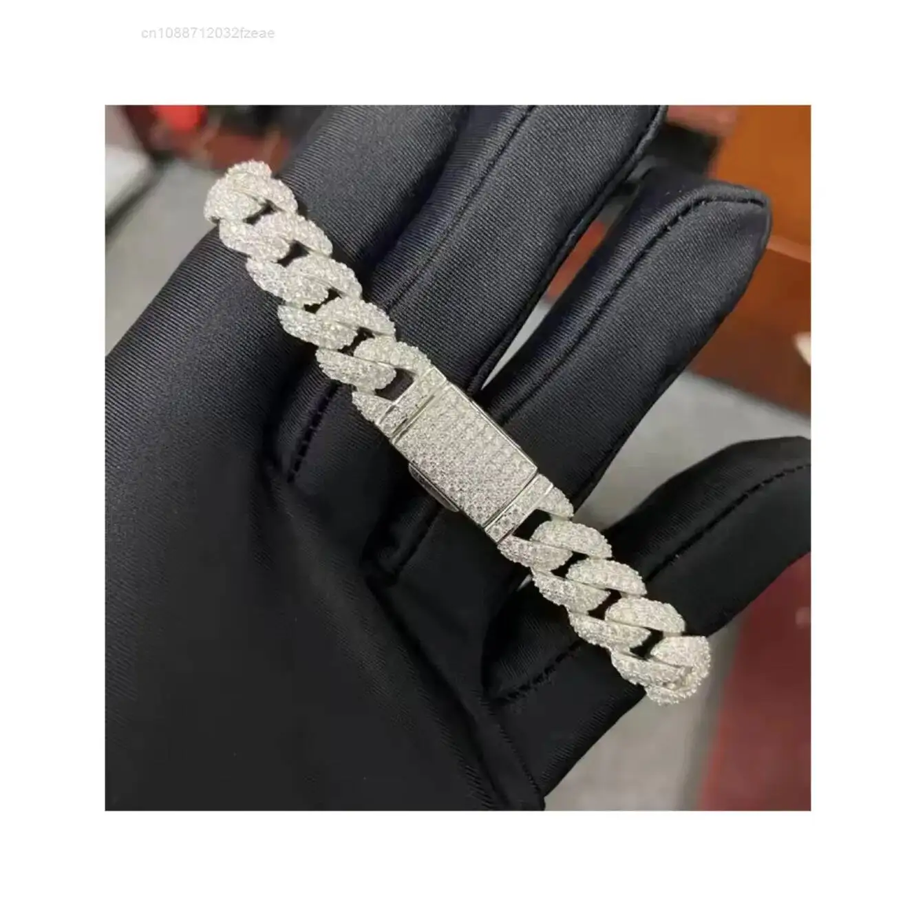 

Ювелирные изделия Redleaf VVS1 S925, серебро 8 мм, кубинский браслет с звеньями в стиле хип-хоп, муассанит S925 и ширина серебра VVS1