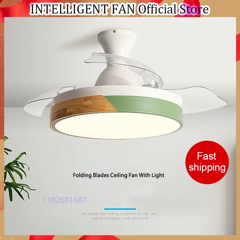 

36/42inch Invisible Ceiling Fan Lamps Bedroom Living Room Dining Room Study LED Modern And Minimalist Household Pendant Light