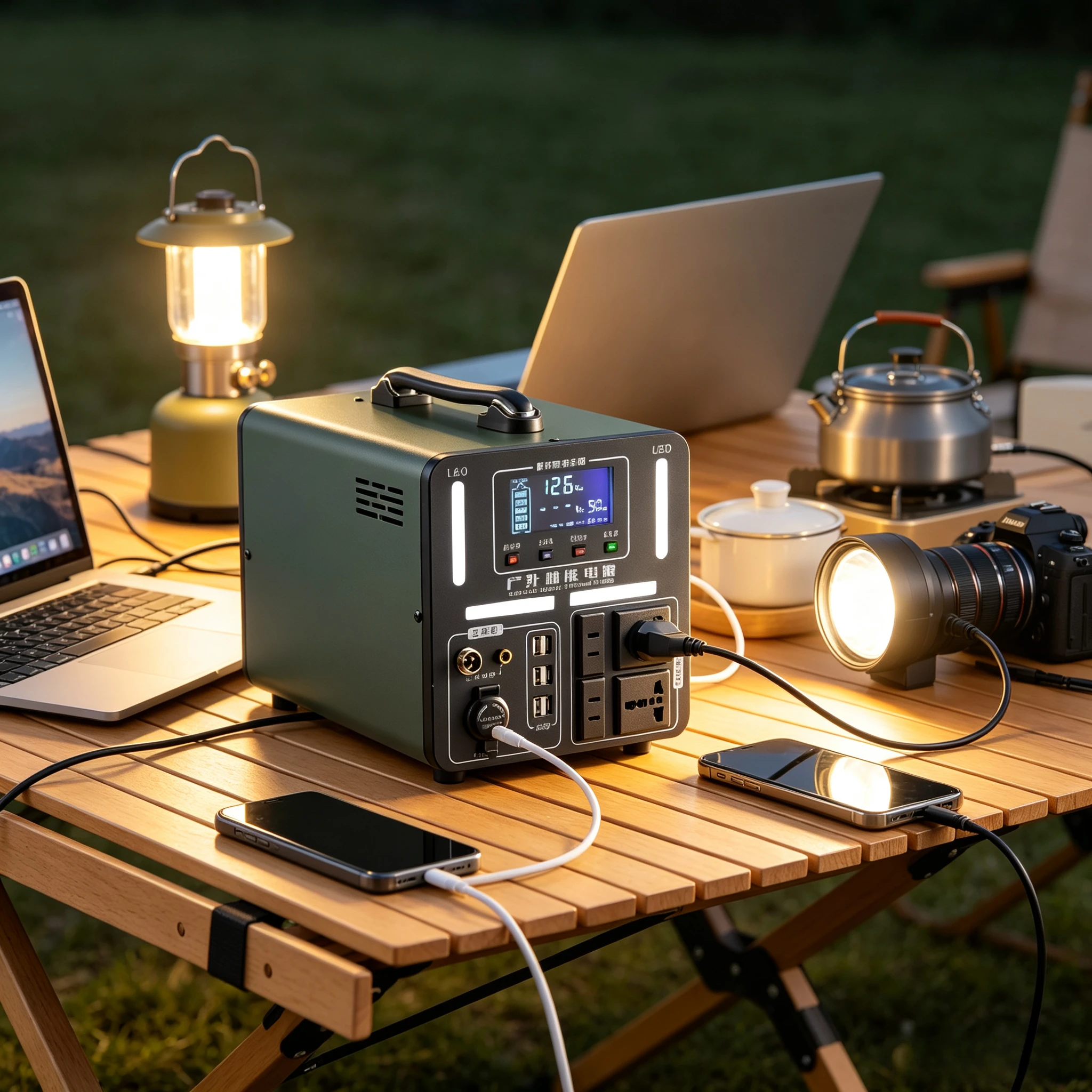 220V Large Capacity Portable Outdoor Energy Storage Power Station Emergency Power Supply For Camping Vending Household Use
