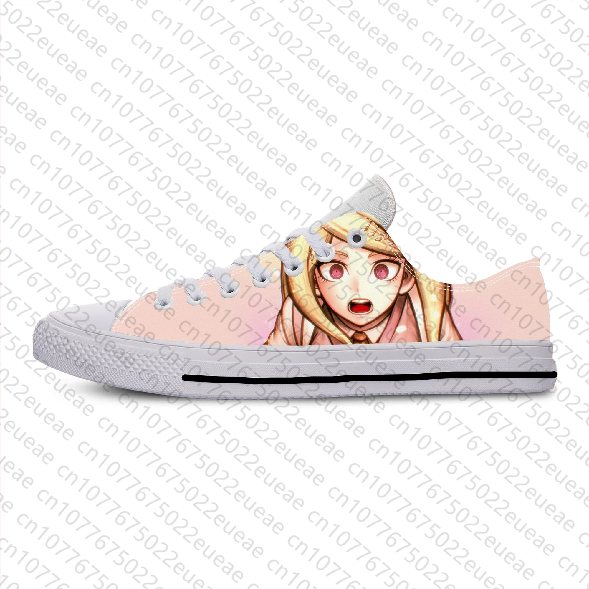 Anime Cartoon Game Danganronpa Akamatsu Kaede Tênis para homens e mulheres, sapatos de pano casuais bonitos, tênis respiráveis leves, impressão 3D