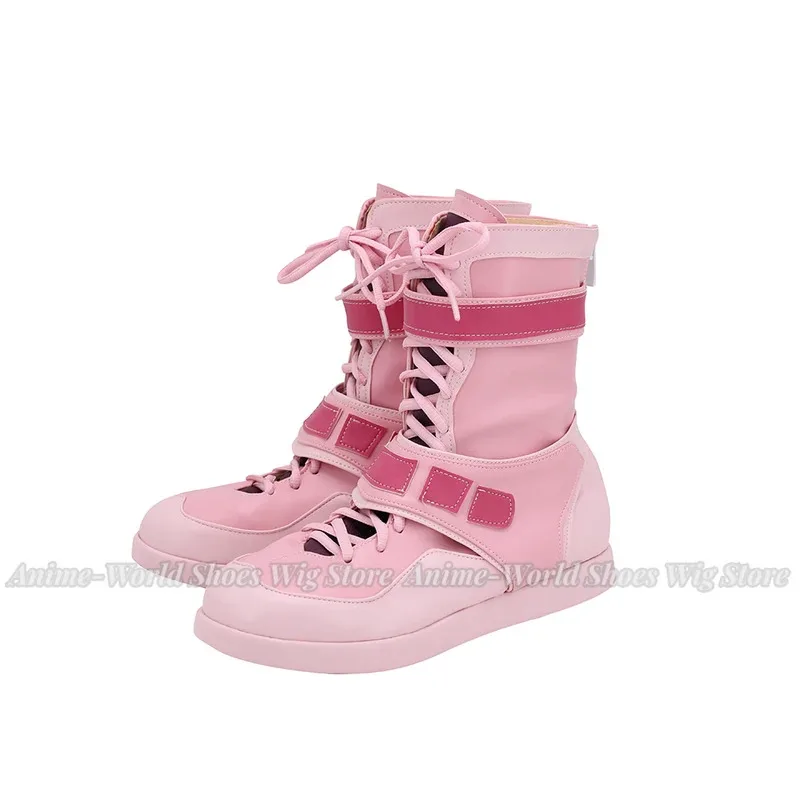 

2025 11 Pink Trish Una Cosplay Shoes Customized Boots for Unisex
