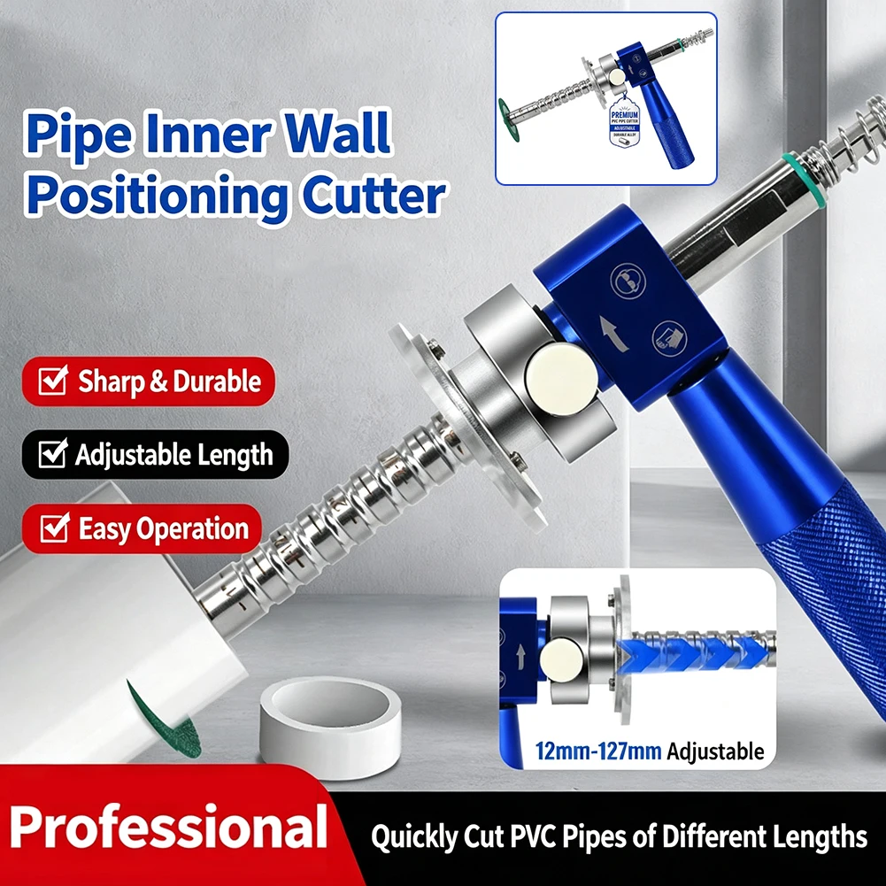 Precise Pvc Internal Pipe Cutter Professional Inside Pipe Cutter For Pvc Pipe Adjustable Depth Guide With Diamond-Cutting Wheel