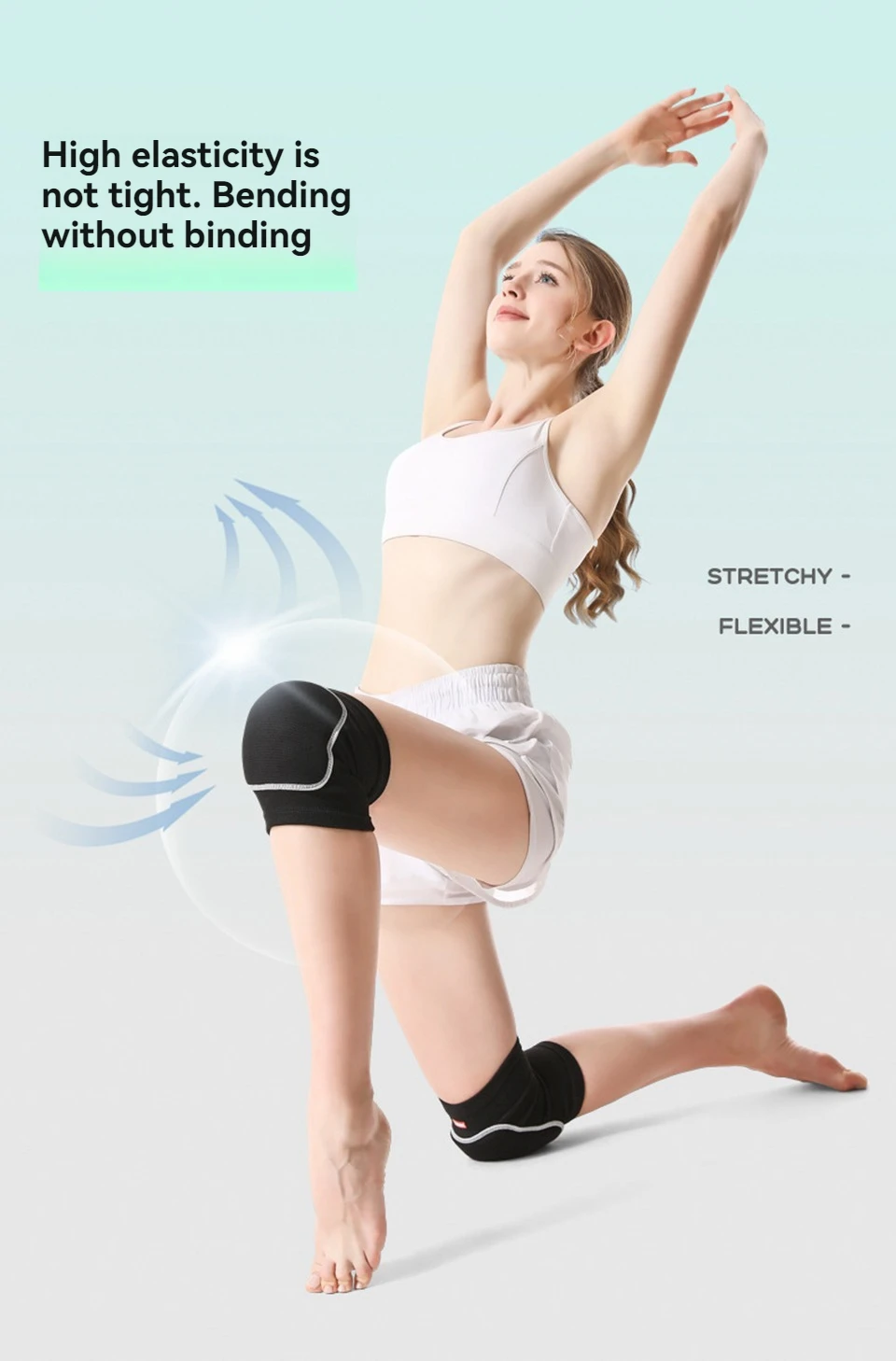 AOLIKES Volleyball-Knieschützer, Knieschützer für Damen, Herren, Kniebandage für Basketball, Volleyball, Fußball, Tanz, Yoga, Tennis, Laufen – Detail 9