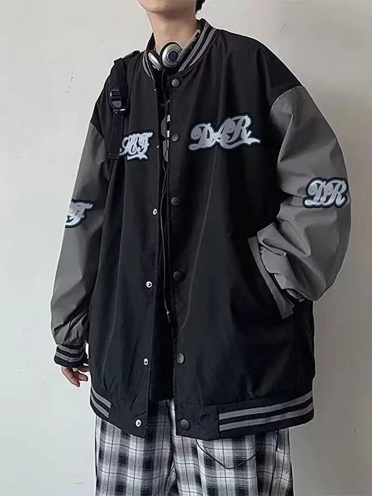 

Весенне-осенняя бейсбольная куртка для мальчиков, модное молодежное повседневное свободное пальто из ветрозащитного полиэфирного волокна, длинное пальто на пуговицах све