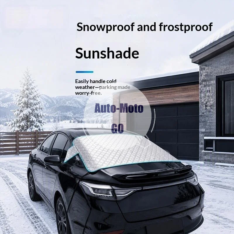 Car Rear Windshield Snow Cover Quick Remove Anti Frost Ice Waterproof Winter Shield for SUV Sedan Outdoor Parking